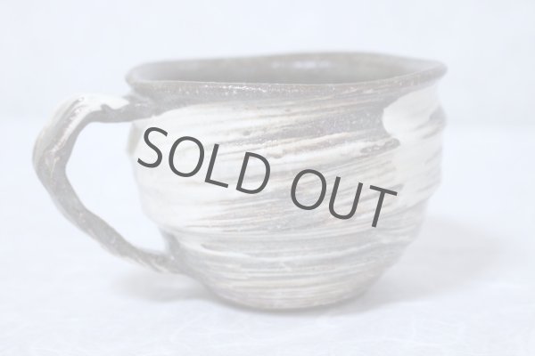 Photo2: Hagi yaki ware Japanese pottery mug coffee cup rin hakeme keiichiro 360ml (2)