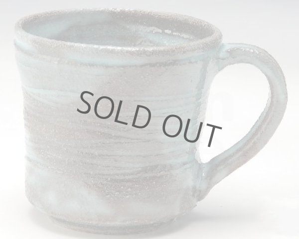 Photo9: Shigaraki ware Japanese pottery tea mug coffee cup rain blue 330ml (9)