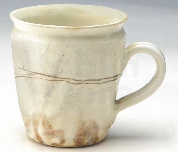 Photo9: Shigaraki ware Japanese pottery tea mug coffee cup kobiki line hai 300ml (9)