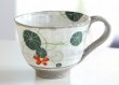 Photo10: Shigaraki pottery Japanese tea mug coffee cup flower painted 300ml (10)