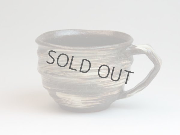 Photo9: Hagi yaki ware Japanese pottery mug coffee cup rin hakeme keiichiro 360ml (9)