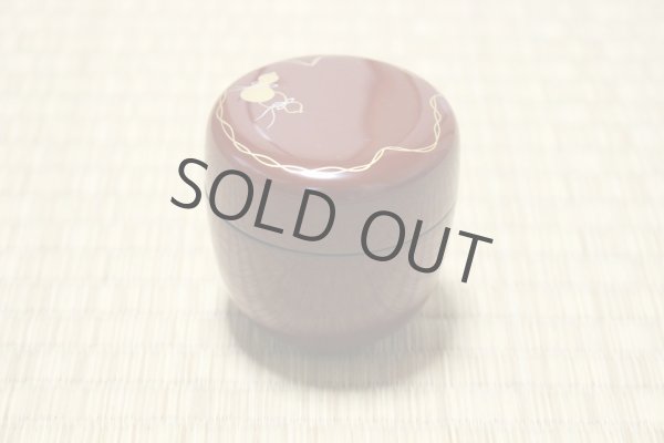 Photo11: Tea Caddy Japanese Natsume Echizen Urushi lacquer Matcha container hisago red hy (11)