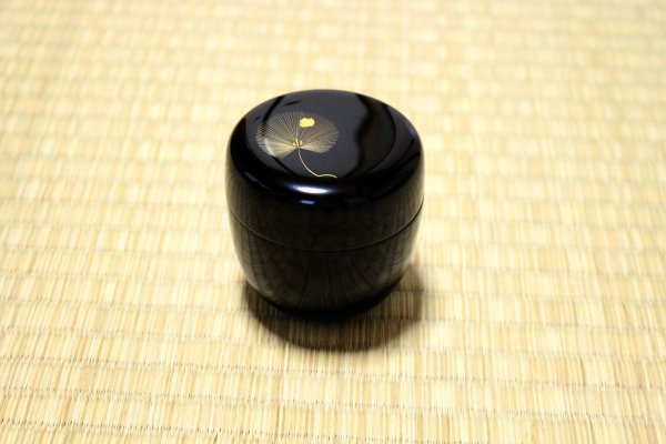 Photo4: Tea Caddy Japanese Natsume Echizen Urushi lacquer Matcha container gold pine (4)