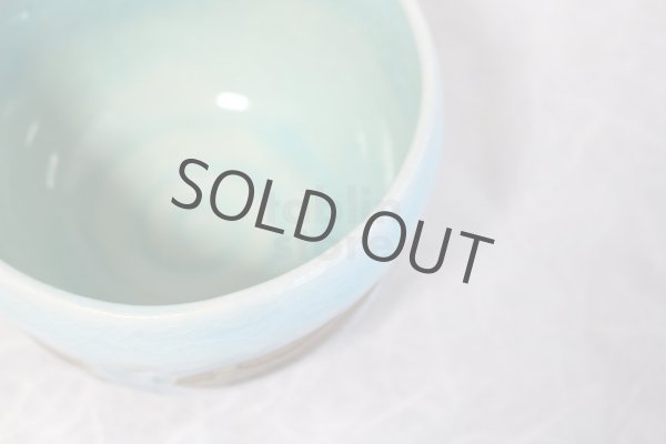 Photo8: Mino pottery Japanese tea ceremony bowl Matcha chawan nagashi light blue miyabi (8)