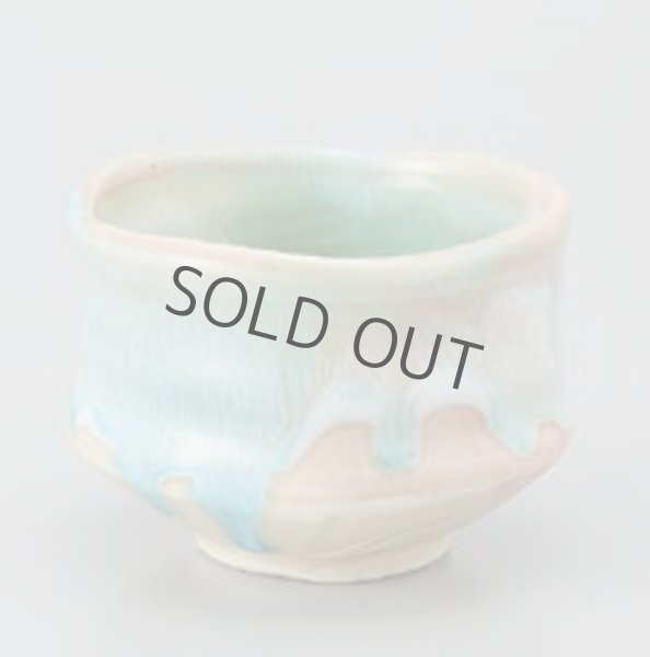 Photo11: Mino ware pottery Japanese tea ceremony bowl Matcha chawan Kiseto light blue (11)