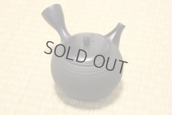 Photo1: Tokoname Japanese tea pot kyusu Gyokko pottery tea strainer black dei ma 300ml (1)