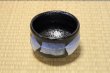 Photo8: Kutani porcelain tea bowl A3 navy-blue Ginsai chawan Matcha (8)