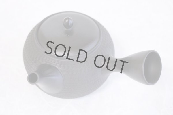 Photo6: Tokoname Japanese tea pot kyusu Gyokko pottery tea strainer black dei ma 300ml (6)