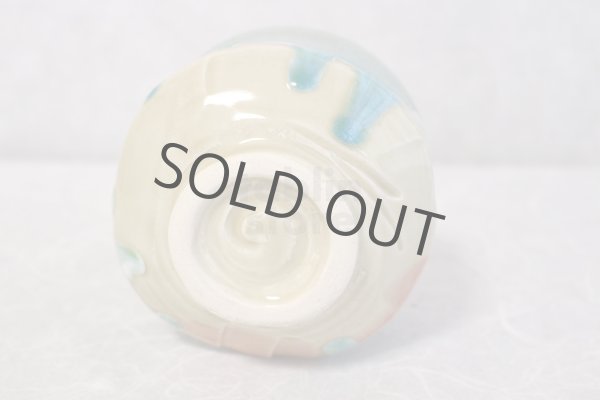 Photo6: Mino ware pottery Japanese tea ceremony bowl Matcha chawan Kiseto light blue (6)