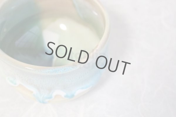 Photo7: Mino ware pottery Japanese tea ceremony bowl Matcha chawan Kiseto light blue (7)