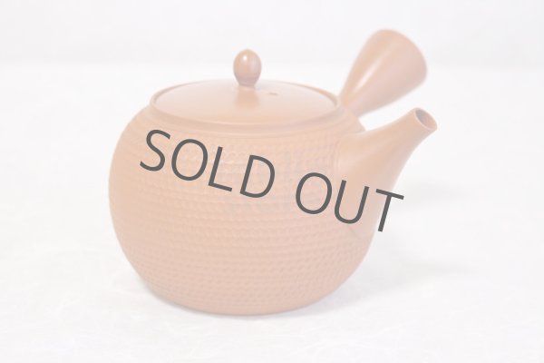 Photo5: Tokoname Japanese tea pot kyusu Gyokko pottery tea strainer shudei red L 500ml (5)
