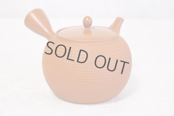 Photo4: Tokoname Japanese tea pot kyusu Gyokko pottery tea strainer shudei red L 500ml (4)