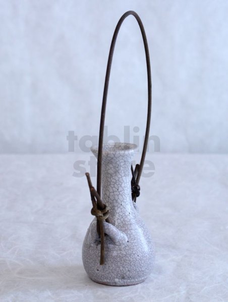 Photo2: Shigaraki Japanese pottery Vase small kannyutsuru  H 10cm  (2)
