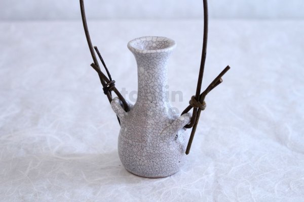 Photo3: Shigaraki Japanese pottery Vase small kannyutsuru  H 10cm  (3)
