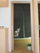 Photo3: Kyoto Noren SB Japanese batik door curtain cat Black 100% linen 88 x 150cm (3)