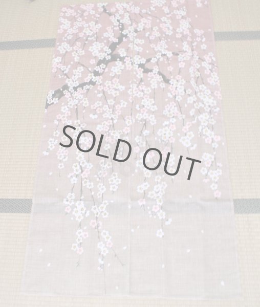 Photo5: Noren NM Japanese door curtain Shidarezakura pink 85 x 150cm (5)