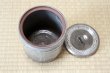 Photo5: Kiyomizu Kyoto porcelain Japanese tea ceremony water jar Mishima gray mizusashi (5)