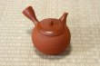 Photo2: Tokoname Japanese tea pot kyusu Gyokko pottery tea strainer shudei red ma 300ml (2)