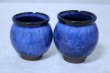Photo4: Hagi yaki ware Japanese tea cups pottery watatumi daruma blue yunomi set of 2 (4)