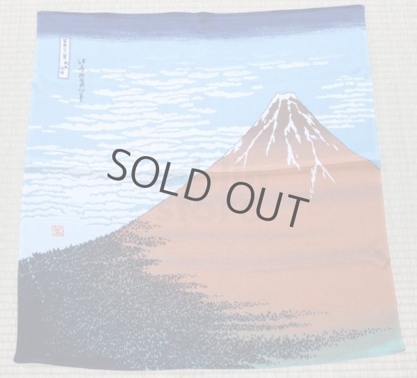 Photo2: Furoshiki Japanese fabric wrapping cloth Ukiyoe Mt.Fuji rayon 68cm (2)