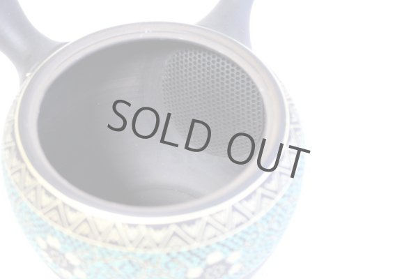 Photo7: Tokoname Kutani collaborate Japanese tea pot ceramic tea strainer aotibu 330ml (7)
