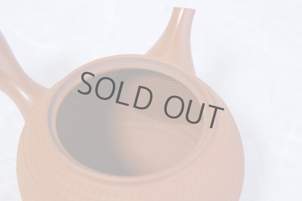 Photo7: Tokoname Japanese tea pot kyusu Gyokko pottery tea strainer shudei red ma 300ml (7)