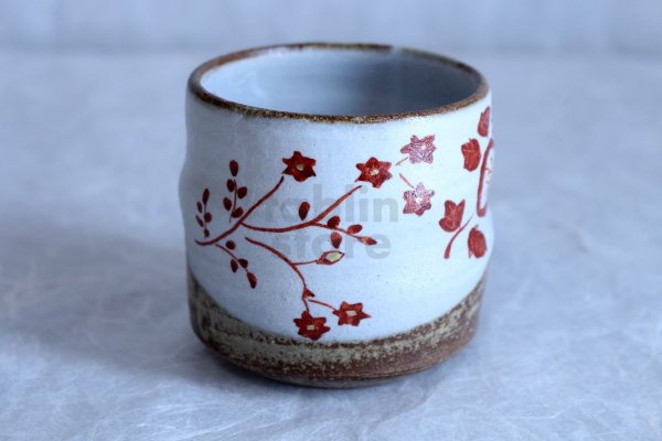 Photo11: Kutani Porcelain yunomi tea cup pottery tumbler hana 280ml (11)