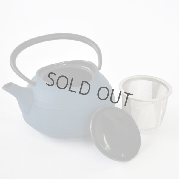 Photo6: ITCHU-DO HAKEME Japanese Cast Iron Nambu tea pot Japan blue 400ml (6)