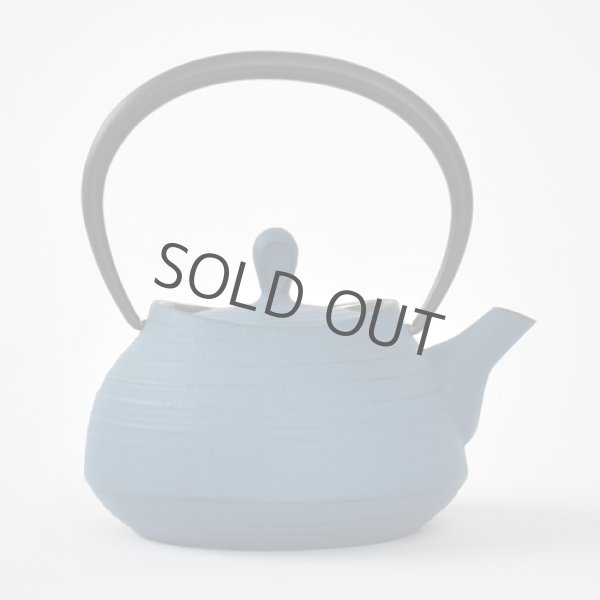 Photo3: ITCHU-DO HAKEME Japanese Cast Iron Nambu tea pot Japan blue 400ml (3)