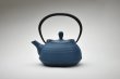 Photo2: ITCHU-DO HAKEME Japanese Cast Iron Nambu tea pot Japan blue 400ml (2)