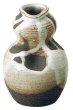 Photo1: Shigaraki pottery MG Japanese wall-hanging vase white glaze nagashi H13cm (1)