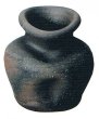 Photo1: Shigaraki pottery MG Japanese wall-hanging vase uzu wide kamahen H10.5cm (1)