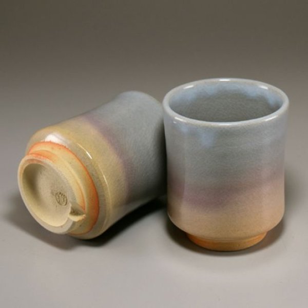 Photo7: Hagi ware Senryuzan climbing kiln Japanese tea cups yunomi gradation set of 2 (7)