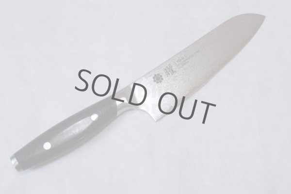 Photo3: Yaxell YO-U VG-10 69 layer Damascus canvas-micarta Japanese Santoku knife 165mm (3)
