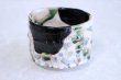 Photo4: Mino Japanese pottery matcha tea bowl chawan Oribe hanamon set of 2 w/woodbox  (4)