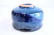 Photo7: Mino ware pottery Japanese tea ceremony bowl Matcha chawan blue namako ao tsutsu (7)