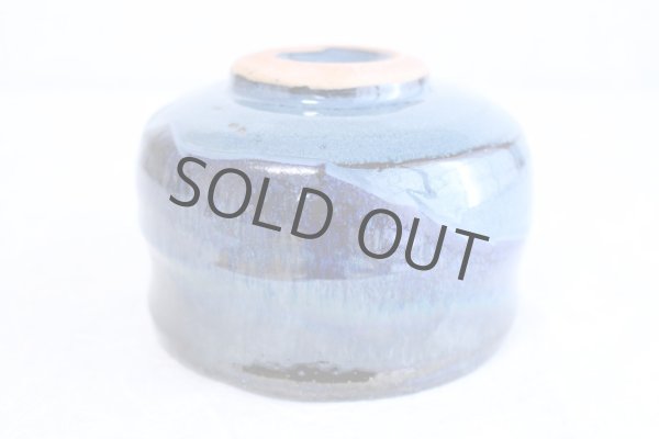 Photo7: Mino ware pottery Japanese tea ceremony bowl Matcha chawan blue namako ao tsutsu (7)