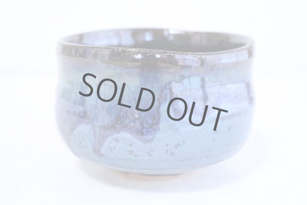 Photo2: Mino ware pottery Japanese tea ceremony bowl Matcha chawan blue namako ao tsutsu (2)