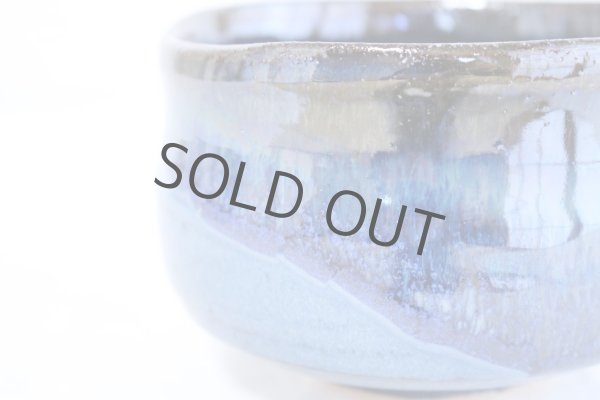 Photo4: Mino ware pottery Japanese tea ceremony bowl Matcha chawan blue namako ao tsutsu (4)