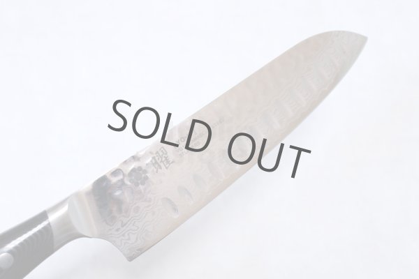 Photo4: Yaxell YO-U VG-10 37 layer Damascus dimple blade Japanese Santoku knife 180mm (4)