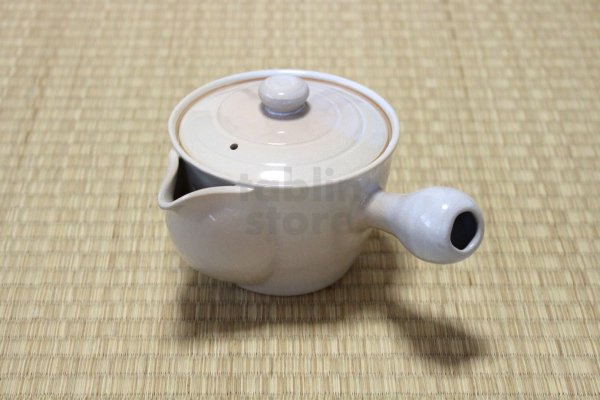 Photo1: Hagi yaki ware Japanese tea pot Hime L kyusu pottery tea strainer 420ml (1)