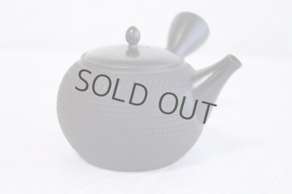Photo4: Tokoname Japanese tea pot kyusu Gyokko pottery tea strainer black dei L 500ml (4)