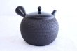 Photo3: Tokoname Japanese tea pot kyusu Gyokko pottery tea strainer black dei L 500ml (3)