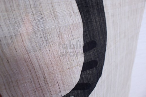 Photo7: Kyoto Noren SB Japanese batik linen door curtain enso black round 89 x 150cm (7)