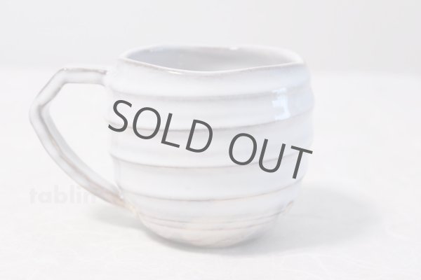 Photo4: Hagi yaki ware Japanese pottery mug coffee cup go white glaze keiichiro 340ml (4)
