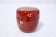 Photo3: Tea Caddy Japanese Natsume Echizen Urushi lacquer Matcha container sakura momiji Shu (3)