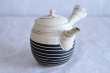 Photo5: Tokoname ware Japanese tea pot kyusu ceramic strainer YT Kenji black line 320ml (5)