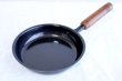 Photo1: Japanese Frying Pan wooden handle round wahei D16cm made in Japan (1)
