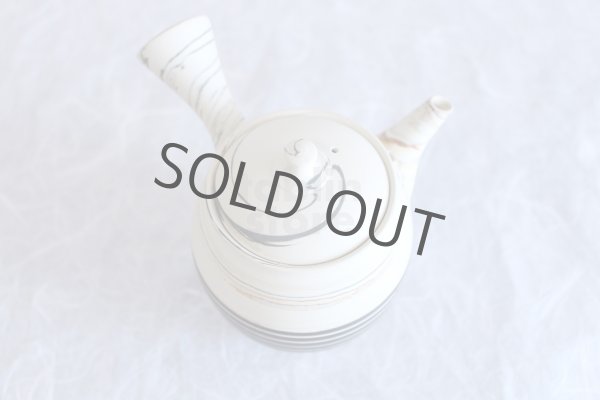 Photo8: Tokoname ware Japanese tea pot kyusu ceramic strainer YT Kenji black line 320ml (8)