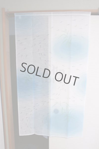 Photo3: Kyoto Noren MS Japanese door curtain killifish blue 85 x 150cm (3)